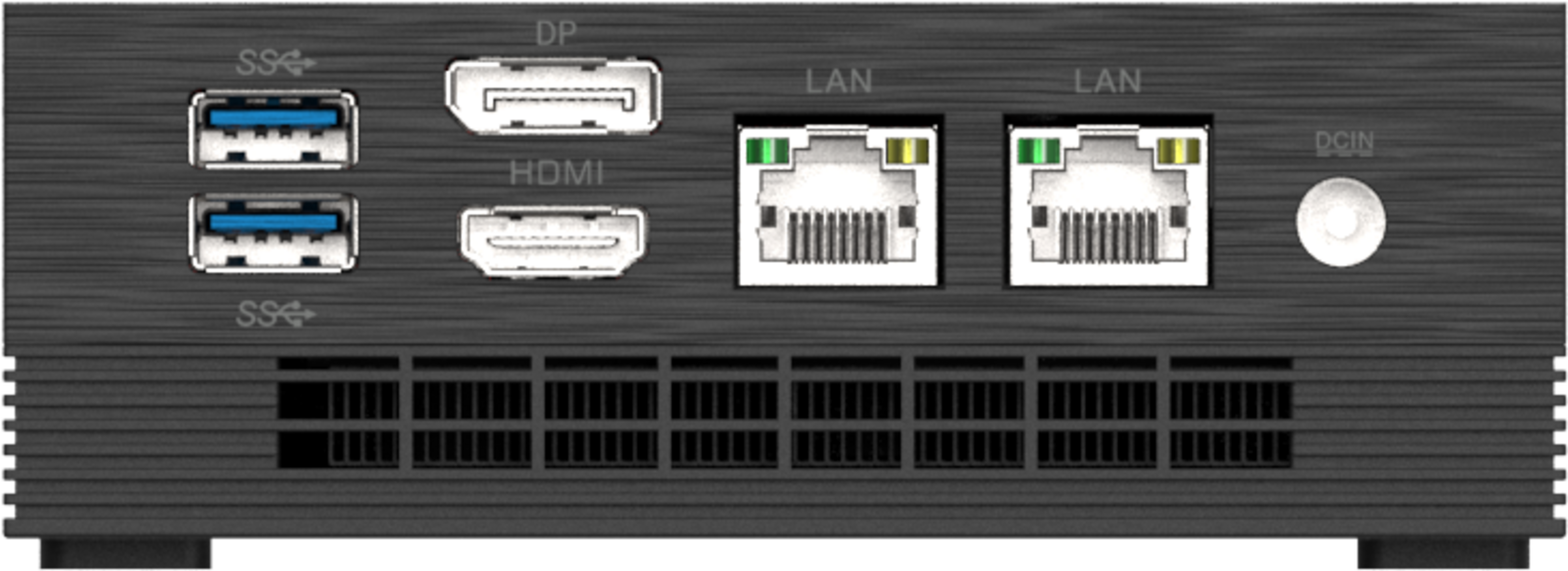 Byte showing available ports on the front of the chassis